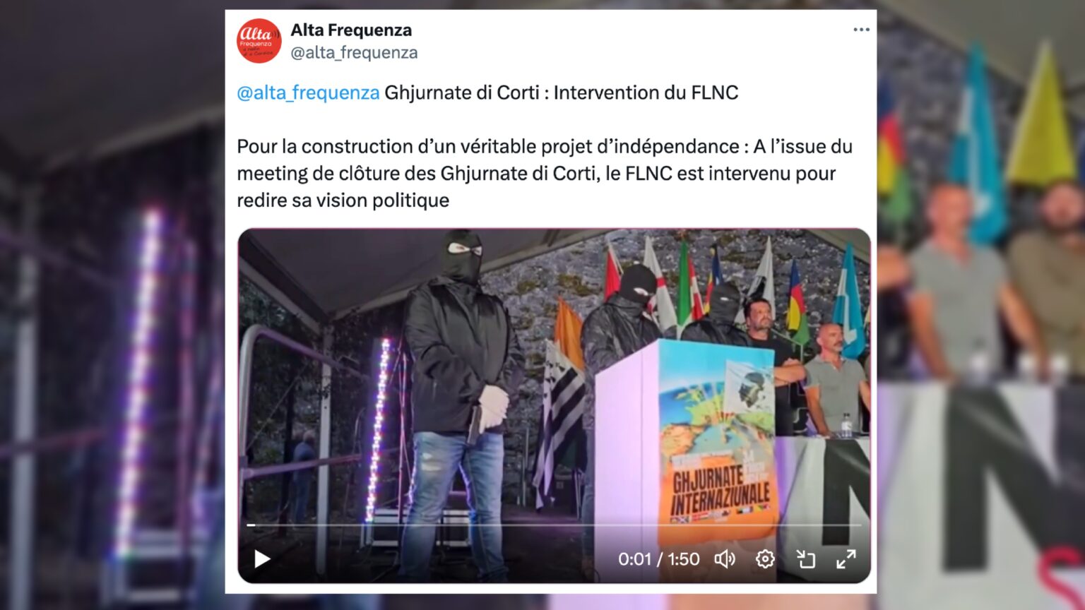 Commando armé du FLNC pour une action « anti-extrême droite »: le Parquet antiterroriste ouvre une enquête en Corse Capture decran 2024 08 05 a 17