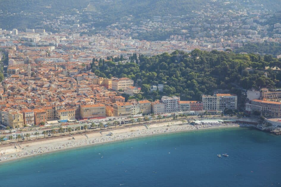 nice vue aérienne côte d'azur promenade anglais quai états unis