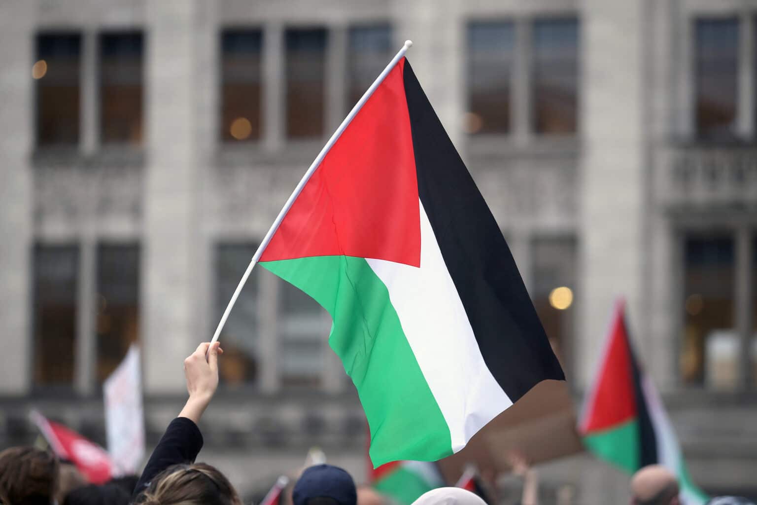 Des « militants pro-palestiniens » créent le trouble dans une synagogue de Nice, le préfet déploie l’unité d’intervention de la police nationale drapeau palestine