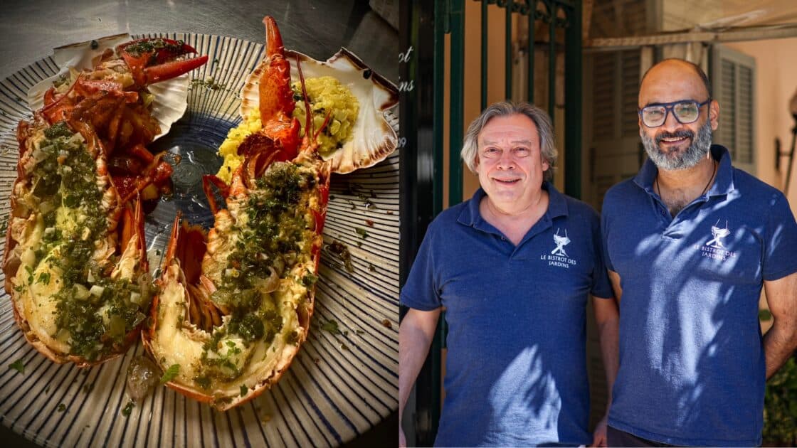 Les restaurateurs Kartik Kashive et Philippe Billat et l'un des plats majeurs du restaurant