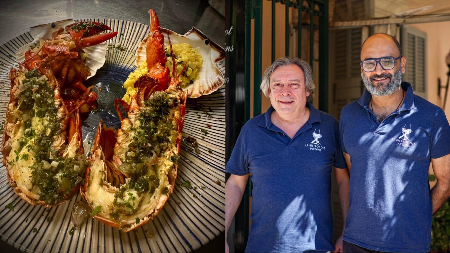 Les restaurateurs Kartik Kashive et Philippe Billat et l'un des plats majeurs du restaurant