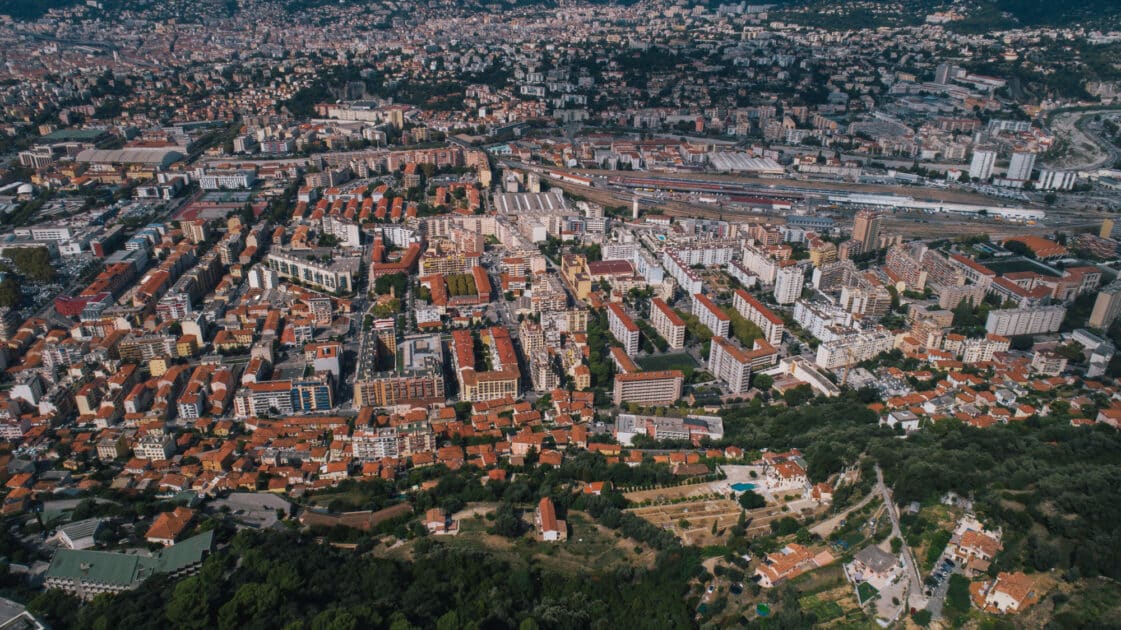 vue aérienne Nice-Est Saint-Roch Pasteur