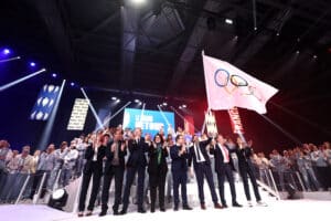 AFP 20260223 98NV22Q v1 HighRes FranceOly2026MilanoCortinaCelebration