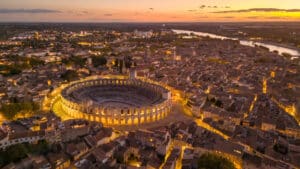 vue aerienne Arles